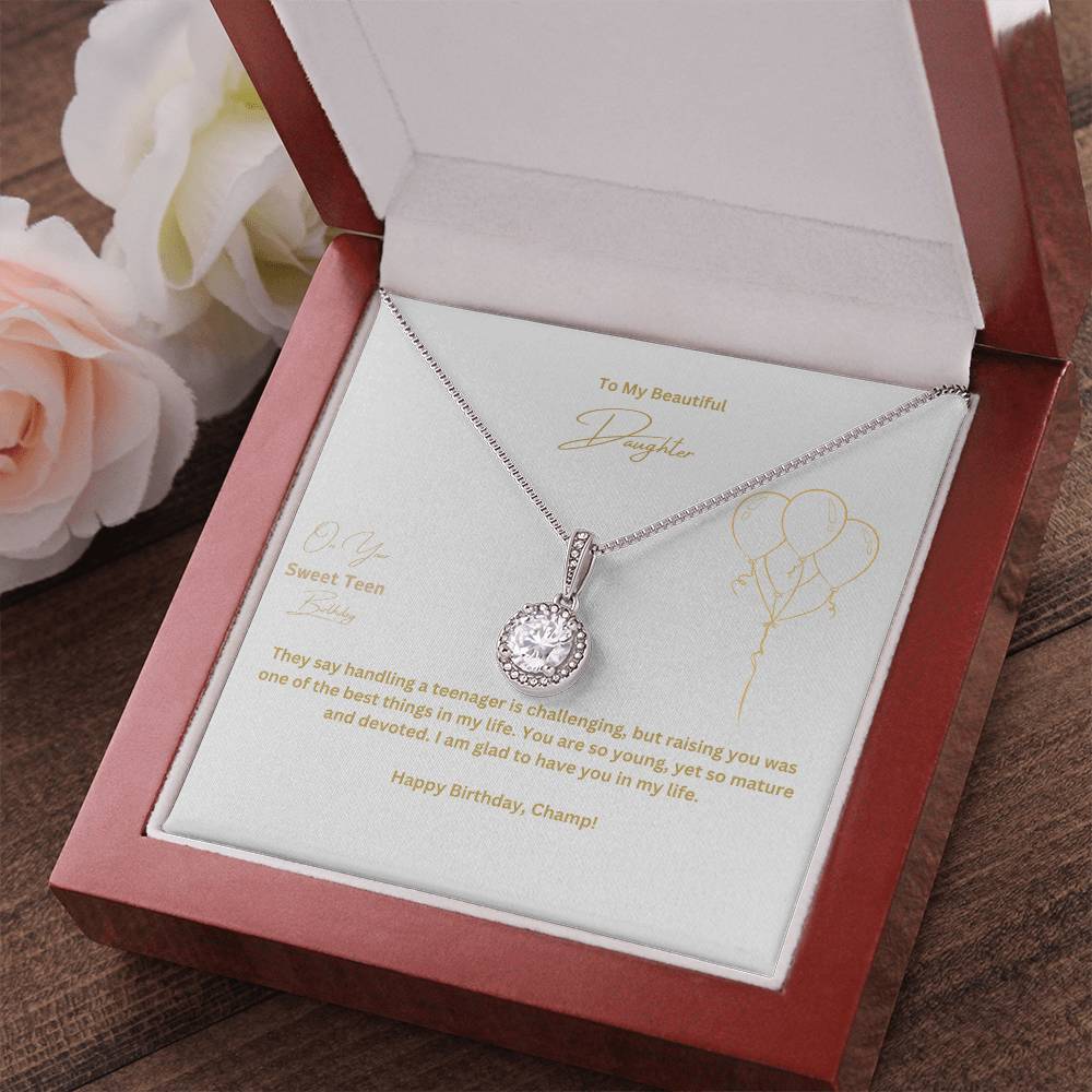 To My Beautiful Daughter | On Your Sweet Teen Birthday | Pendant Necklace