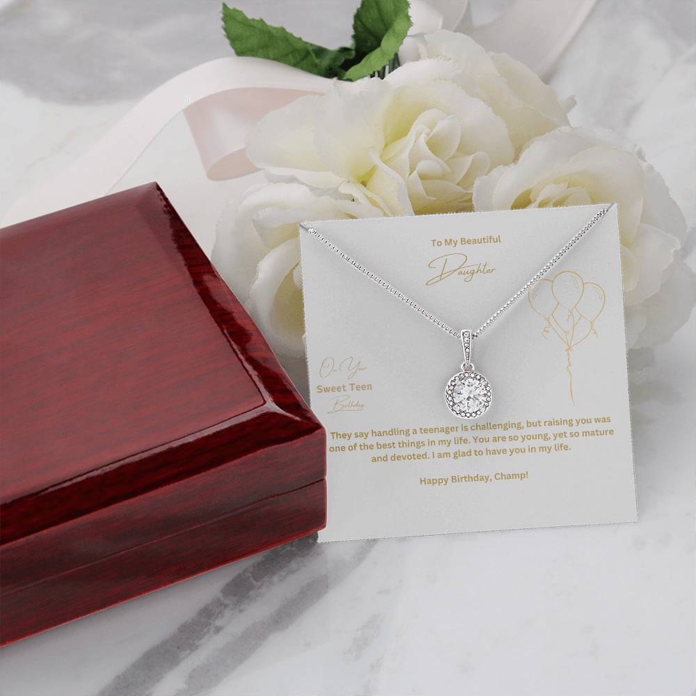 To My Beautiful Daughter | On Your Sweet Teen Birthday | Pendant Necklace