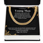 To A Handsome Young Man | Happy 18th Birthday | Polished Stainless Steel Cuban Necklace