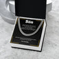 To My Son | Never Forget How Much I Love You | Lux Box Chain Necklace