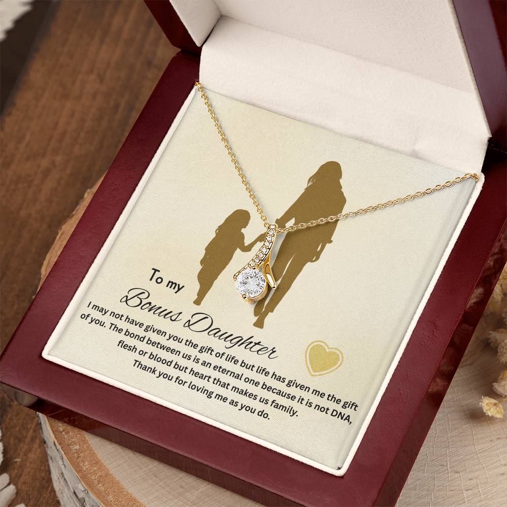 To My Bonus Daughter | Life Has Given Me The Gift Of You | Jewelry Necklace