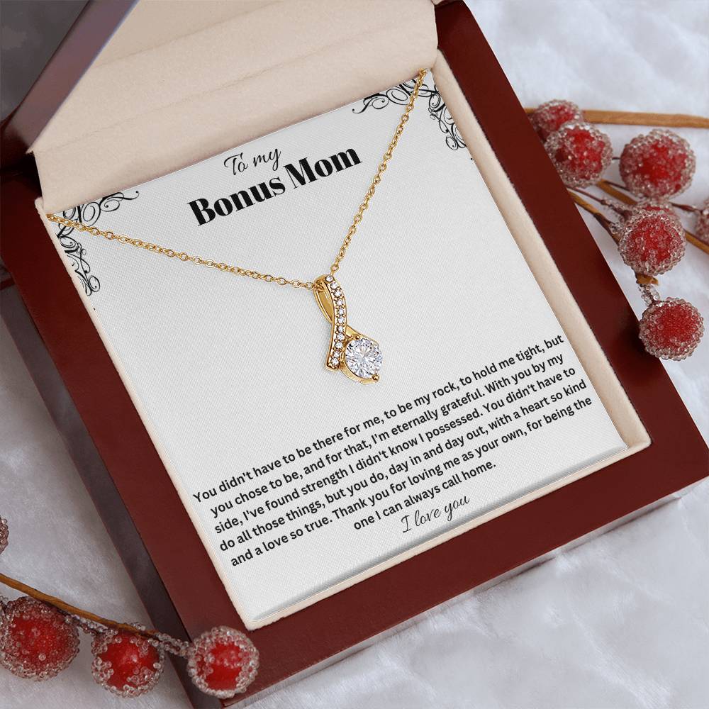 To My Bonus Mom | Thank You For Loving Me As Your Own | Jewelry Necklace