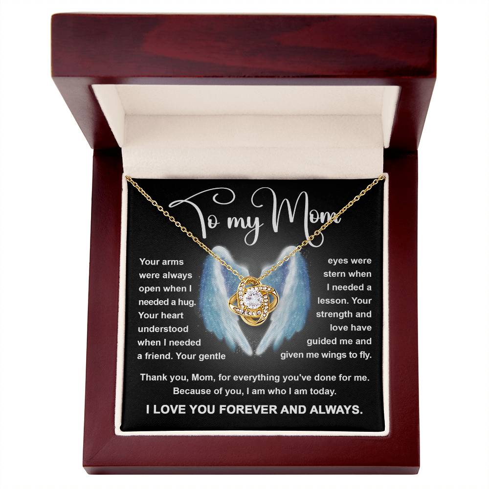Mom - Wings To Fly - Love Knot Necklace