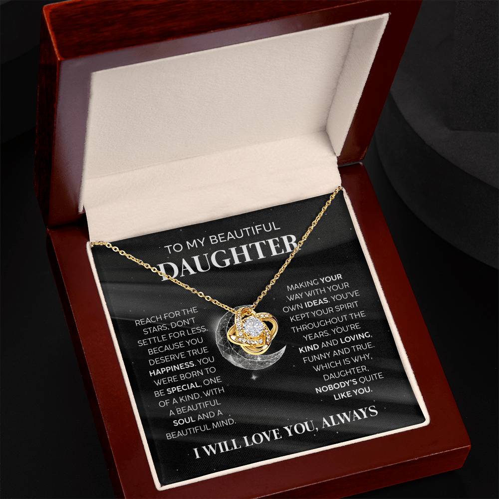 True Happiness - Gift for Daughter - Love Knot Necklace