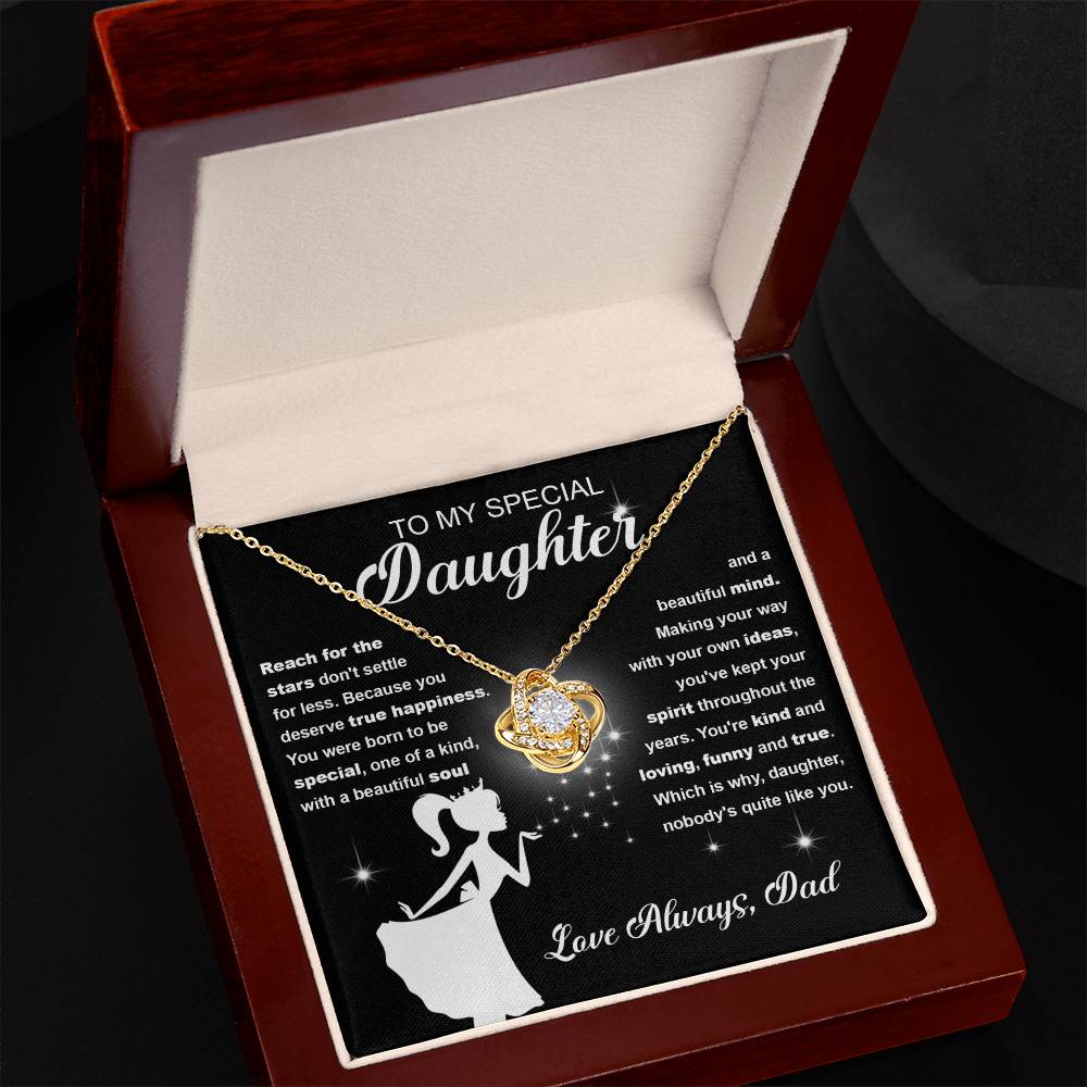 Reach For The Stars - Gift for Daughter - Love Knot Necklace