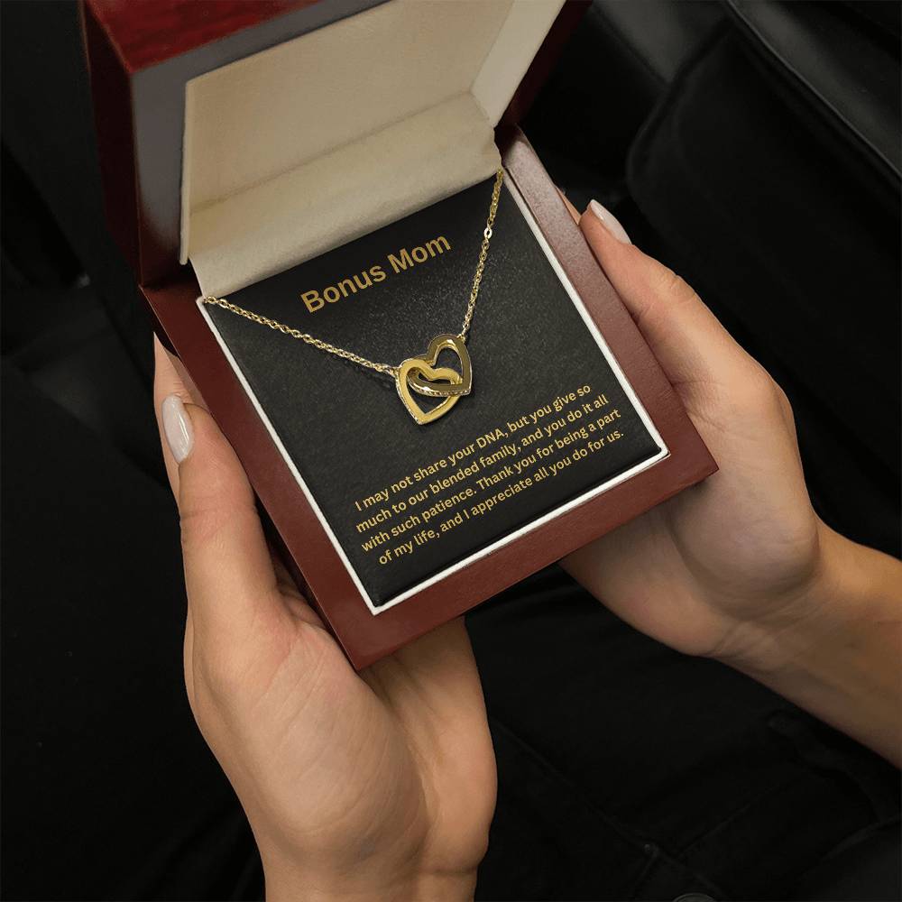 Bonus Mom | I Appreciate All You Do For Us | Heart Pendant Necklace