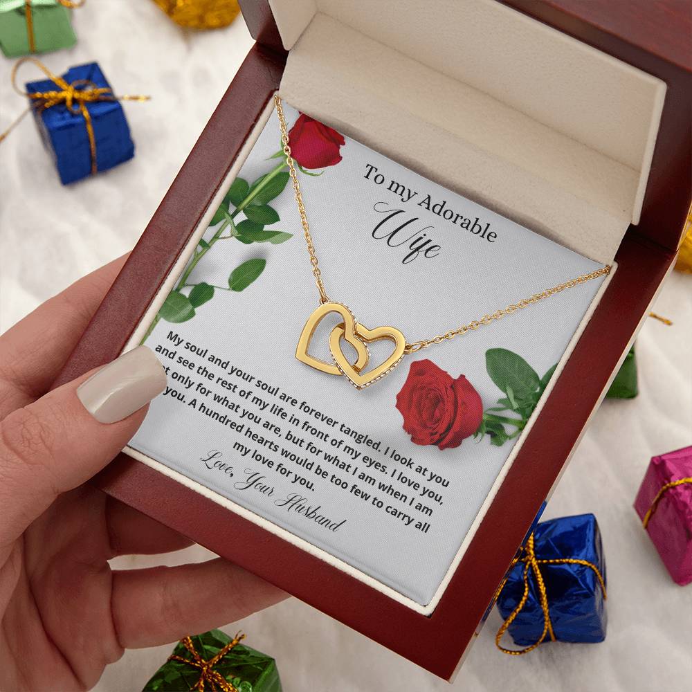 To My Adorable Wife | My Soul And Your Soul Are Forever Tangled | Love Pendant Necklace