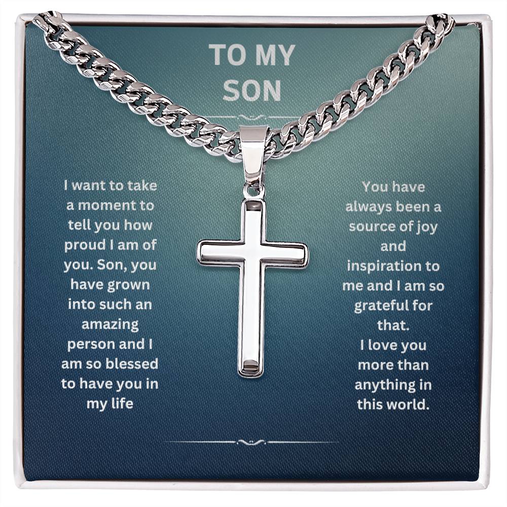 To My Son | You Have Always Been A Source Of Joy | Cuban Cross Necklace