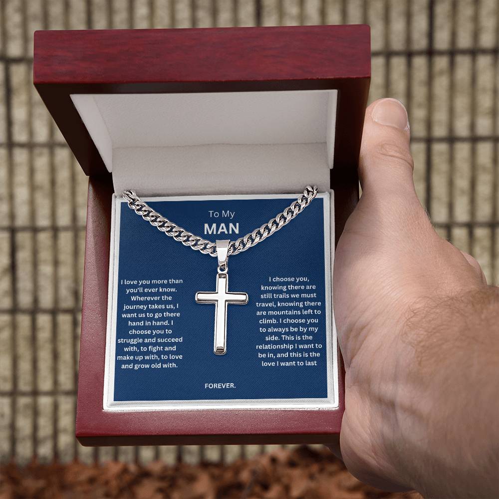 To My Man | I Love You More Than You Will Ever Know | Cross Necklace For Husband