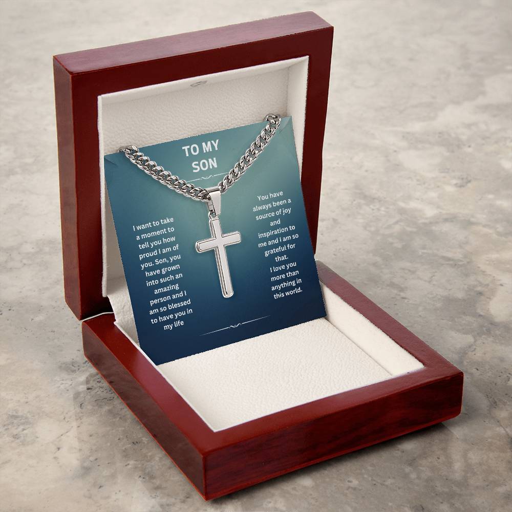 To My Son | You Have Always Been A Source Of Joy | Cuban Cross Necklace