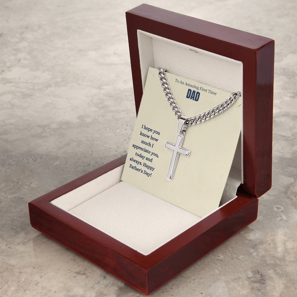 To An Amazing First Time Dad | Happy Father's Day | Cross Necklace Gift