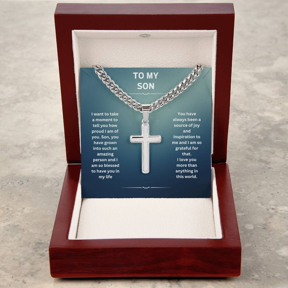 To My Son | You Have Always Been A Source Of Joy | Cuban Cross Necklace
