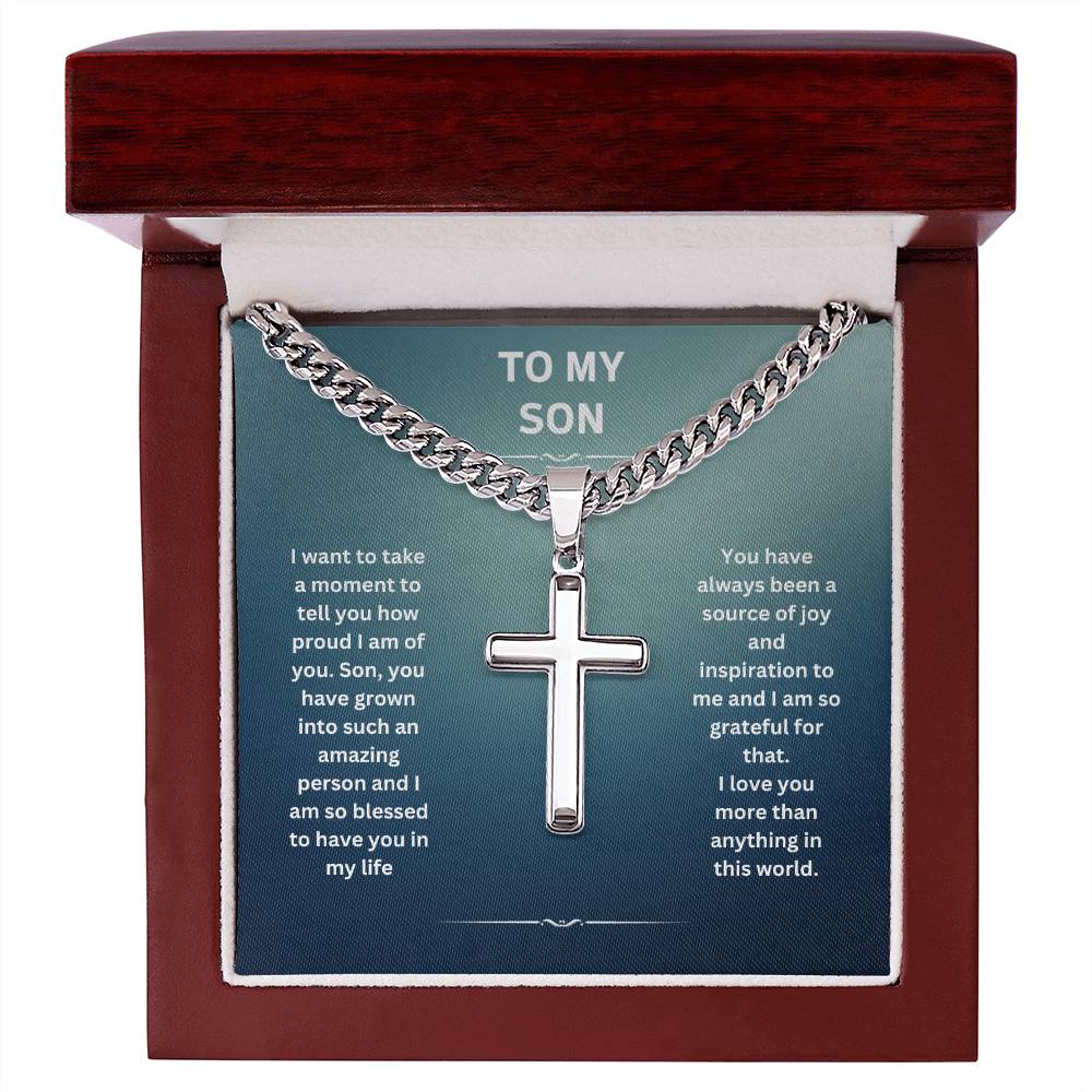 To My Son | You Have Always Been A Source Of Joy | Cuban Cross Necklace