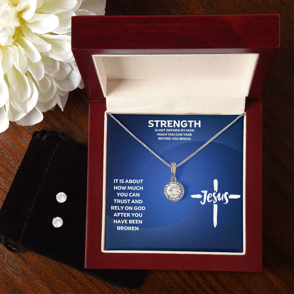 Strength Is Not Defined By How Much You Can Take Before You Break | Faith Necklace