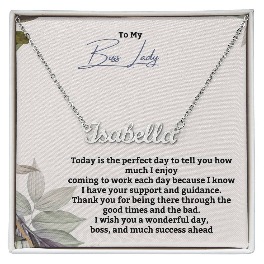 To My Boss Lady | Thank You For Being There | Professional Name Pendant Necklace