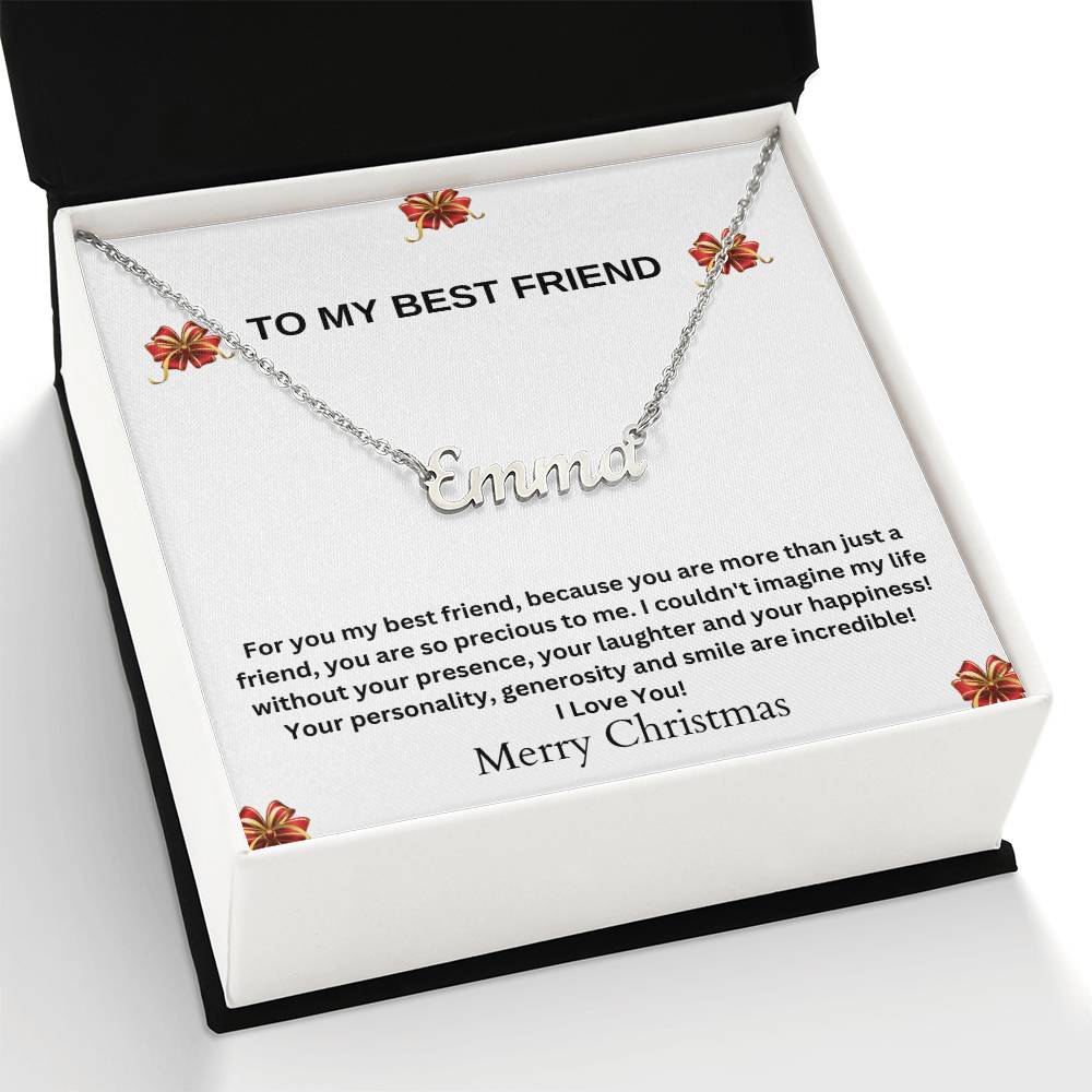 To My Best Friend | Merry Christmas | Name Necklace