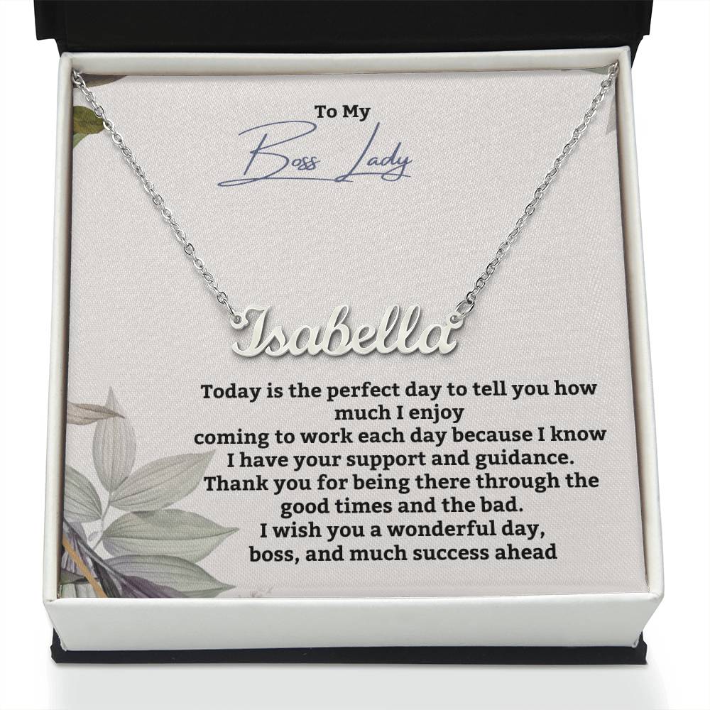 To My Boss Lady | Thank You For Being There | Professional Name Pendant Necklace