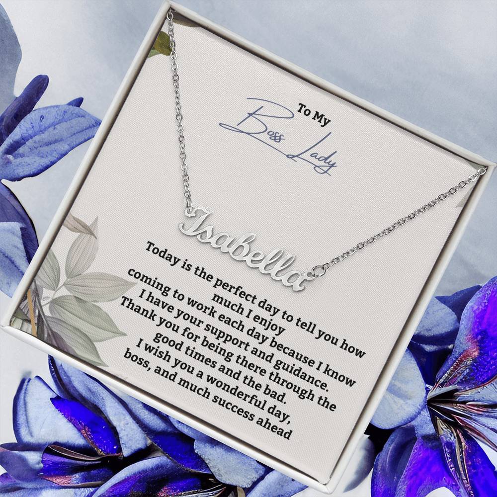 To My Boss Lady | Thank You For Being There | Professional Name Pendant Necklace