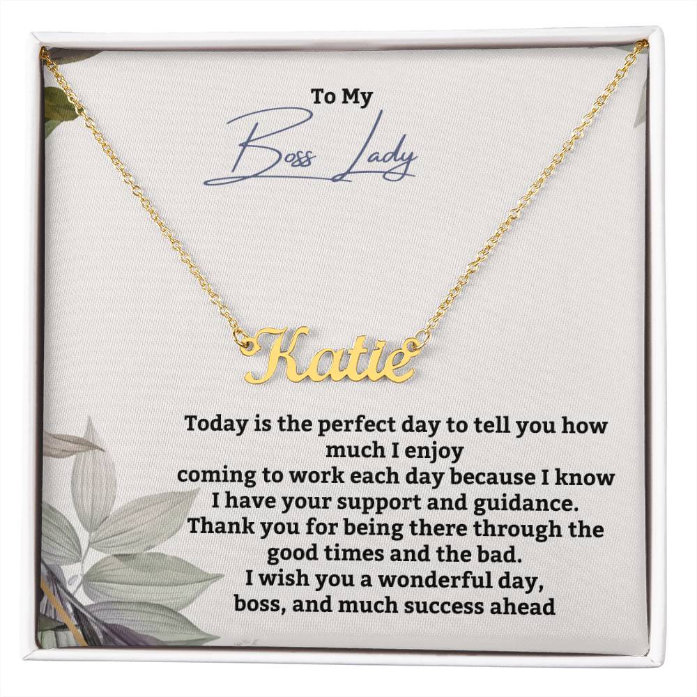 To My Boss Lady | Thank You For Being There | Professional Name Pendant Necklace