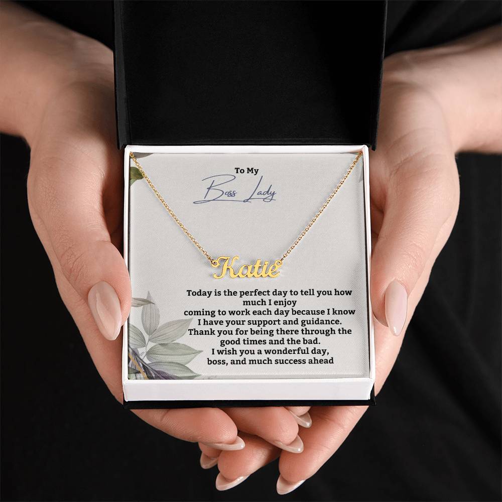 To My Boss Lady | Thank You For Being There | Professional Name Pendant Necklace