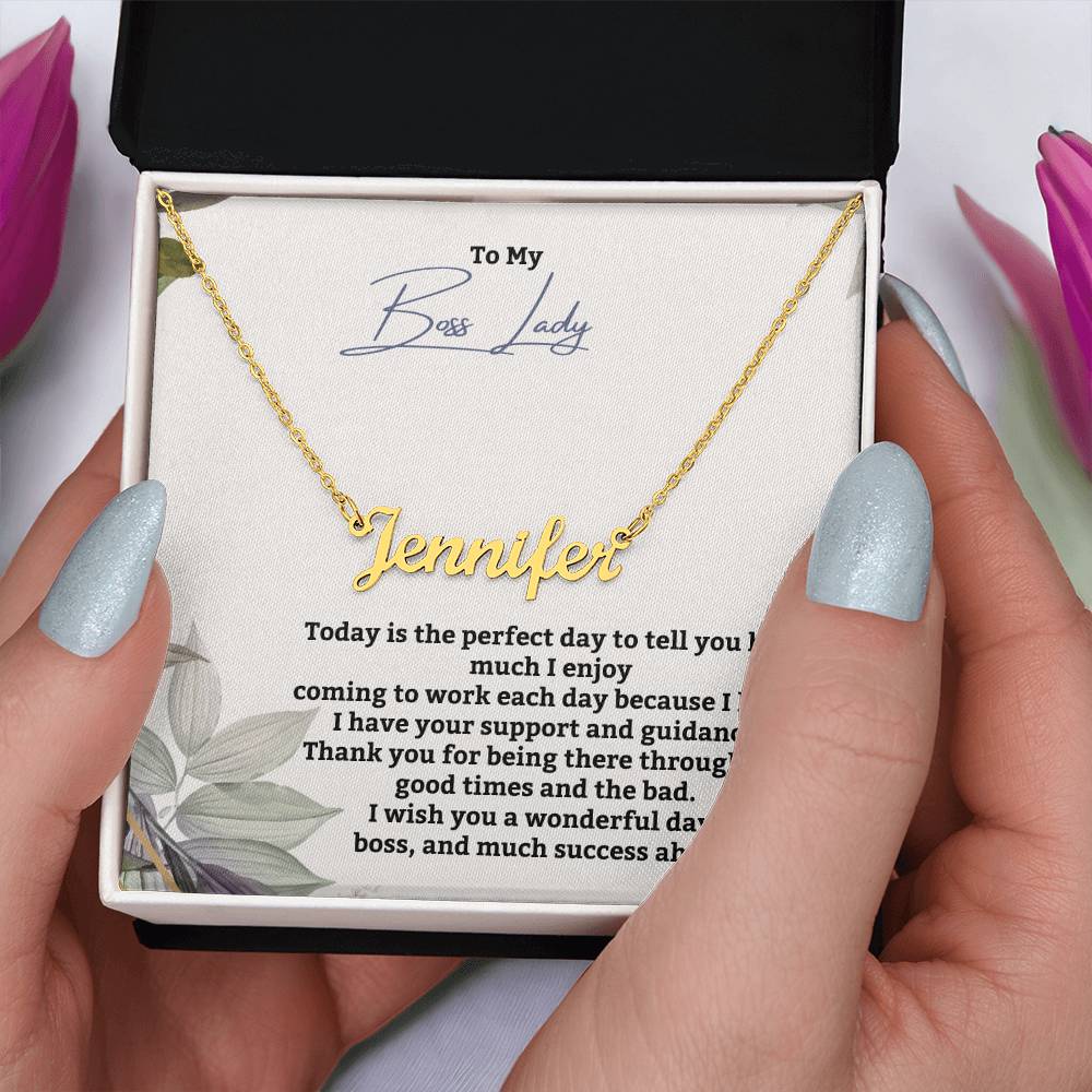 To My Boss Lady | Thank You For Being There | Professional Name Pendant Necklace