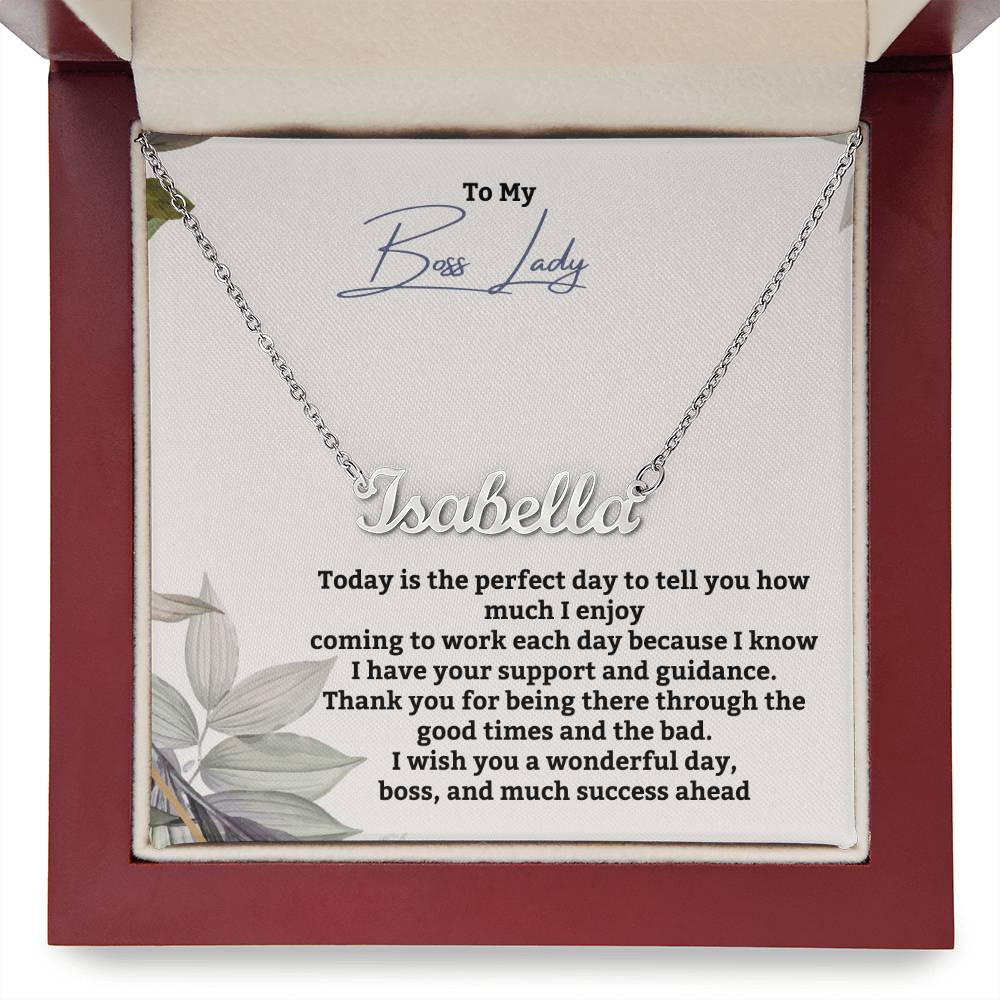 To My Boss Lady | Thank You For Being There | Professional Name Pendant Necklace