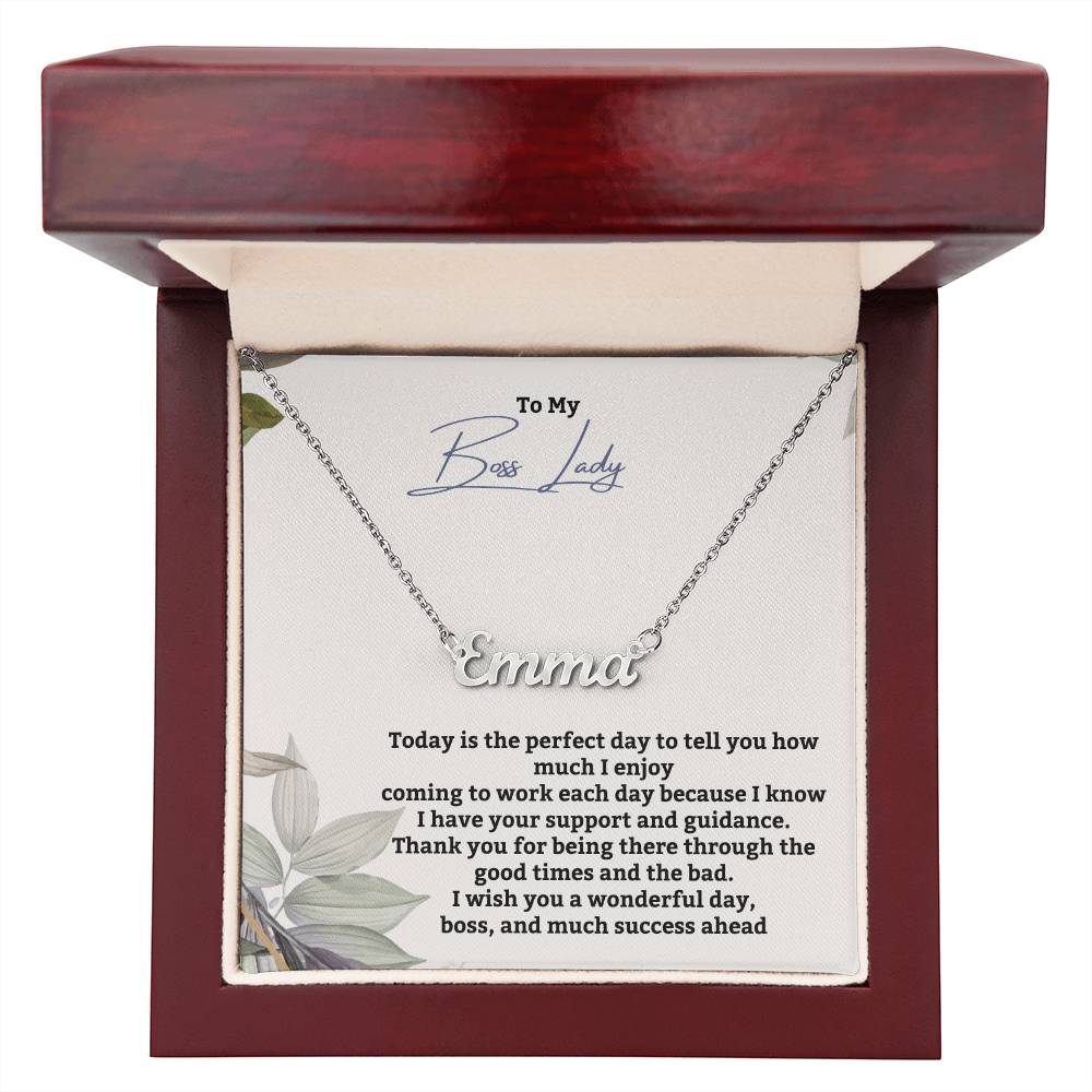 To My Boss Lady | Thank You For Being There | Professional Name Pendant Necklace