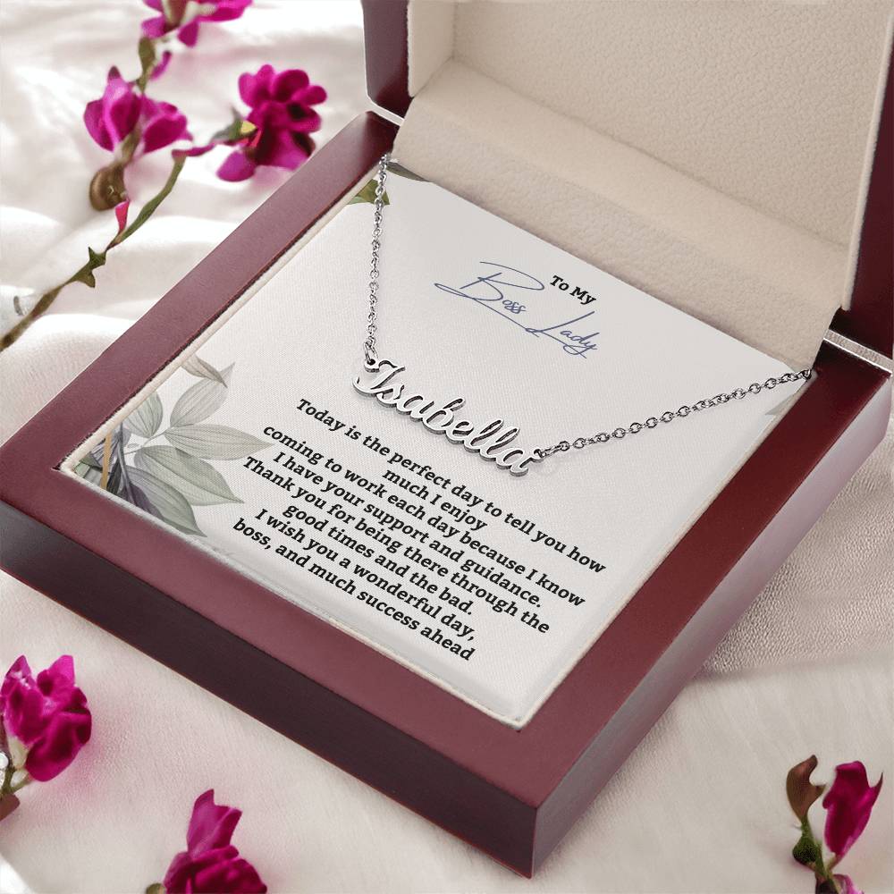 To My Boss Lady | Thank You For Being There | Professional Name Pendant Necklace