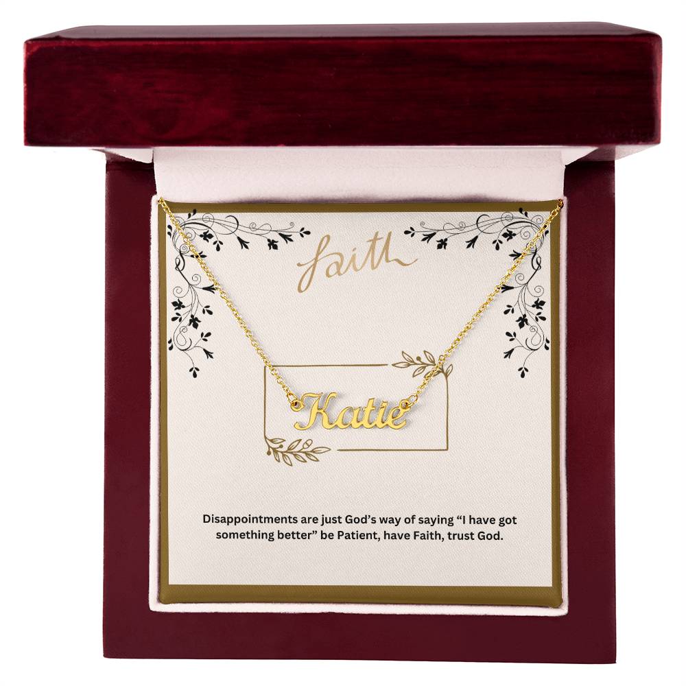 Be Patient Have Faith Trust God | Religious Faith Name Necklace