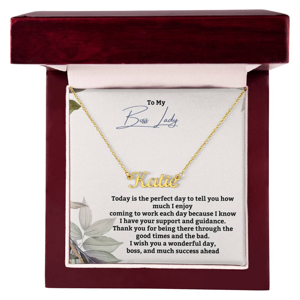 To My Boss Lady | Thank You For Being There | Professional Name Pendant Necklace