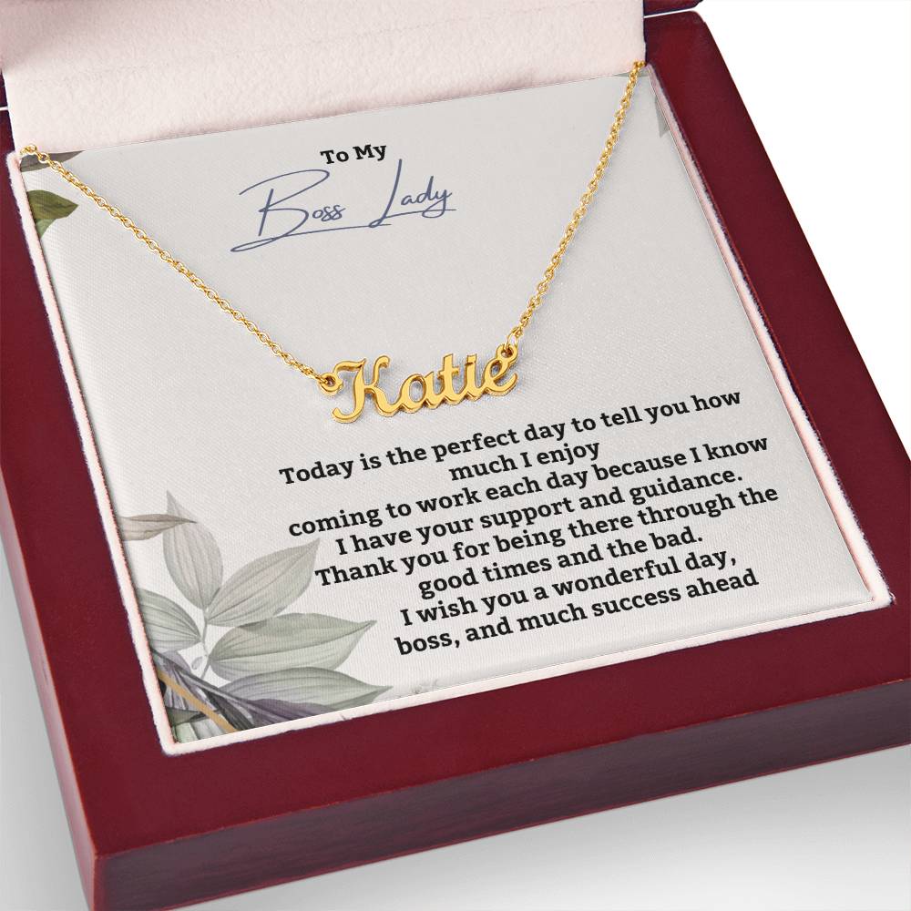 To My Boss Lady | Thank You For Being There | Professional Name Pendant Necklace