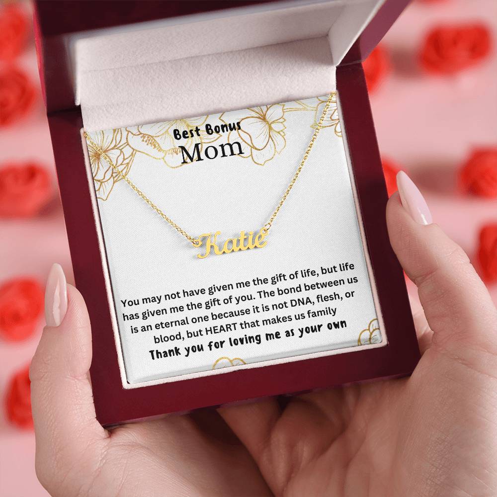 Best Bonus Mom | Life Gave Me The Gift Of You | Custom Name Necklace
