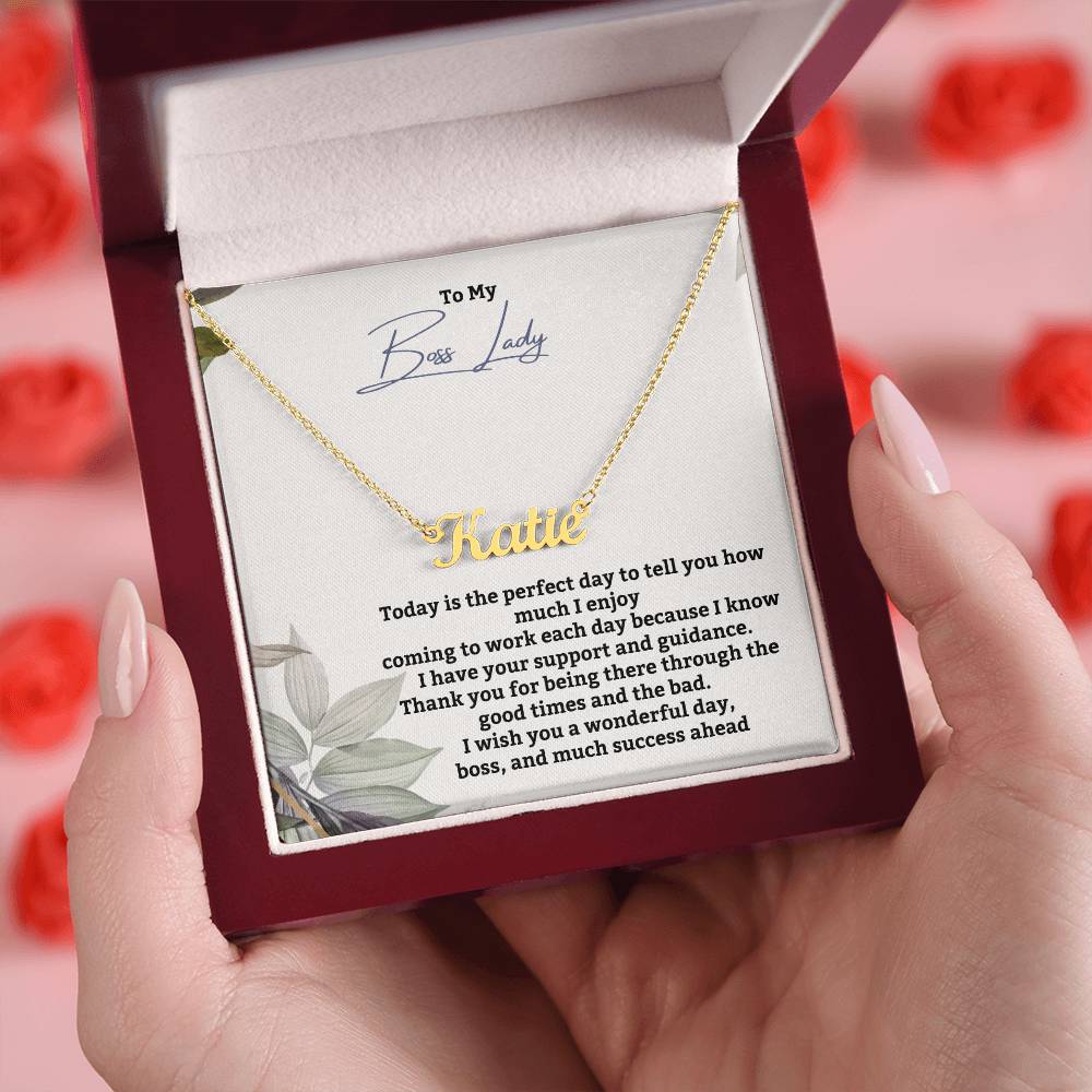To My Boss Lady | Thank You For Being There | Professional Name Pendant Necklace