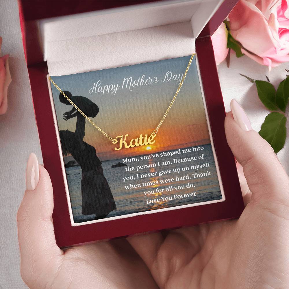Happy Mother's Day | Thank You For All You Do | Custom Name Necklace
