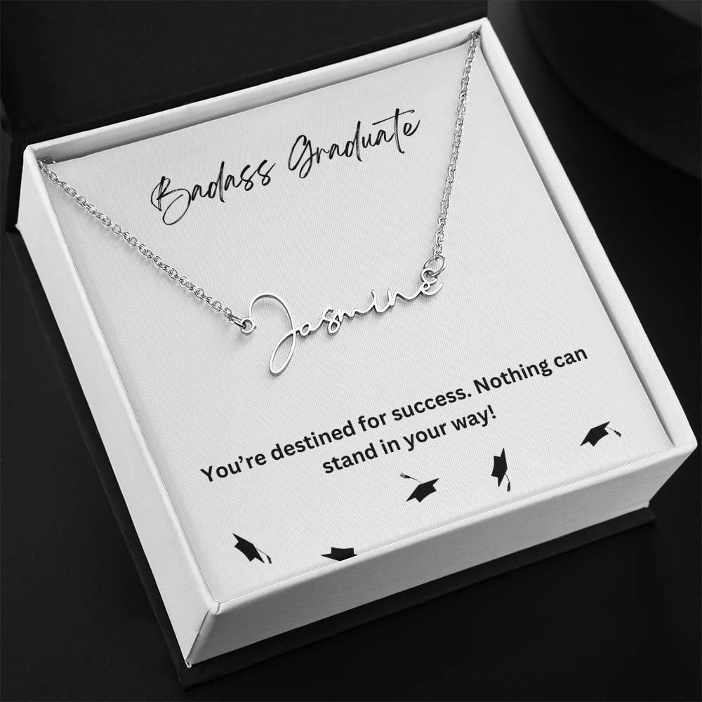 Badass Graduate | Nothing Can Stand In Your Way | Pendant Name Necklace