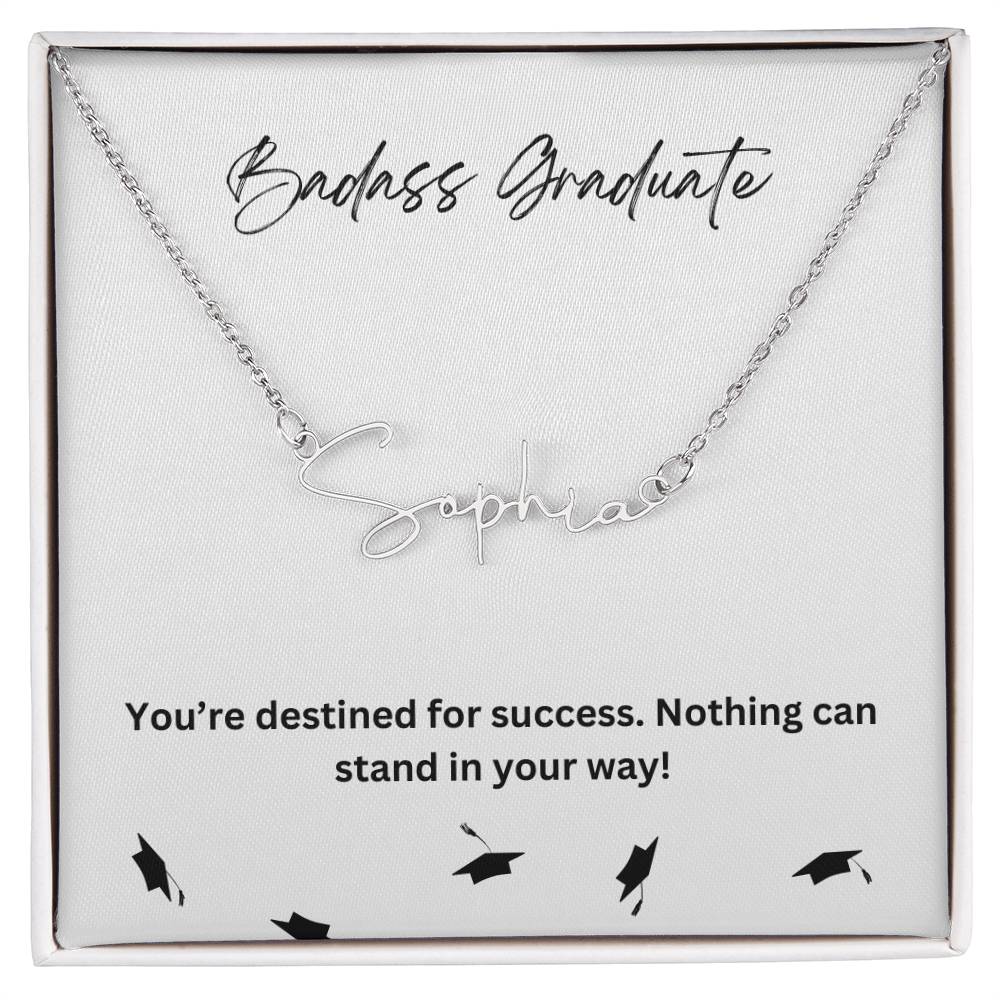 Badass Graduate | Nothing Can Stand In Your Way | Pendant Name Necklace