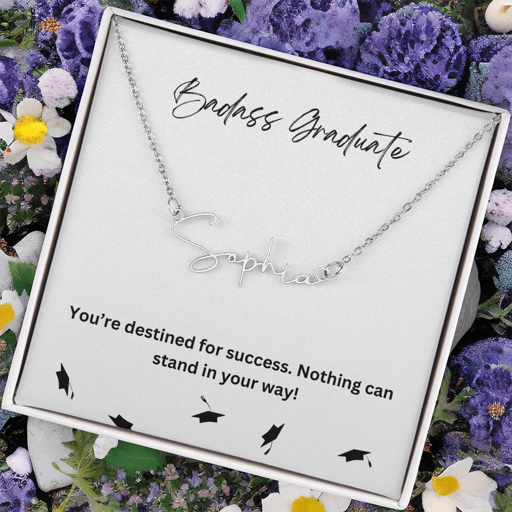 Badass Graduate | Nothing Can Stand In Your Way | Pendant Name Necklace