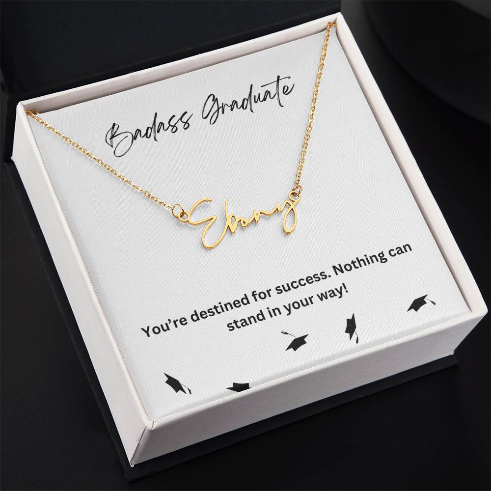 Badass Graduate | Nothing Can Stand In Your Way | Pendant Name Necklace