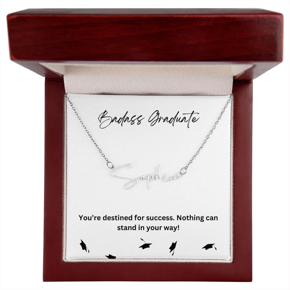Badass Graduate | Nothing Can Stand In Your Way | Pendant Name Necklace
