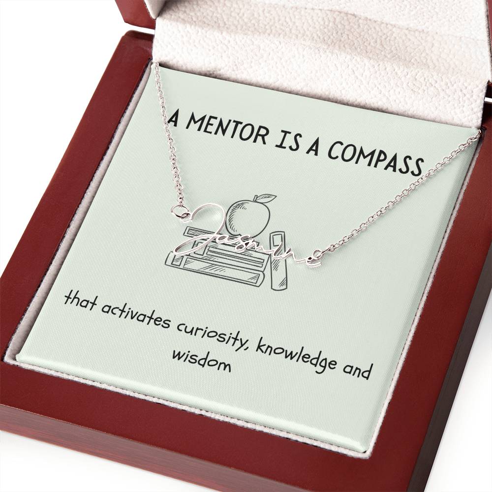 A Mentor Is A Compass | Professional Name Necklace