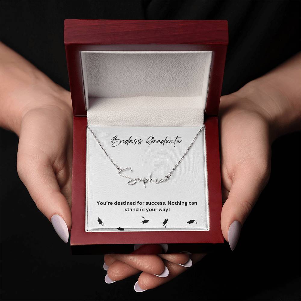 Badass Graduate | Nothing Can Stand In Your Way | Pendant Name Necklace