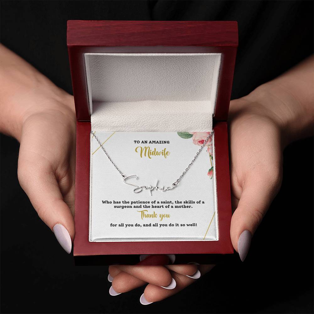 To An Amazing Doula | Thank You | Professional Name Necklace