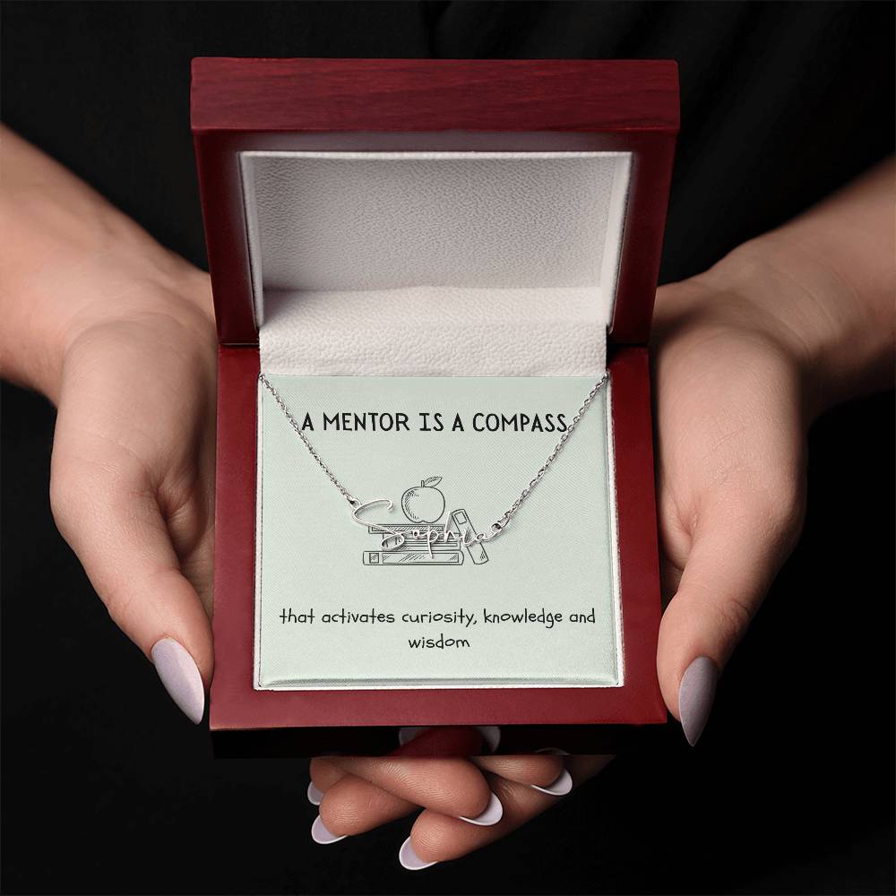 A Mentor Is A Compass | Professional Name Necklace