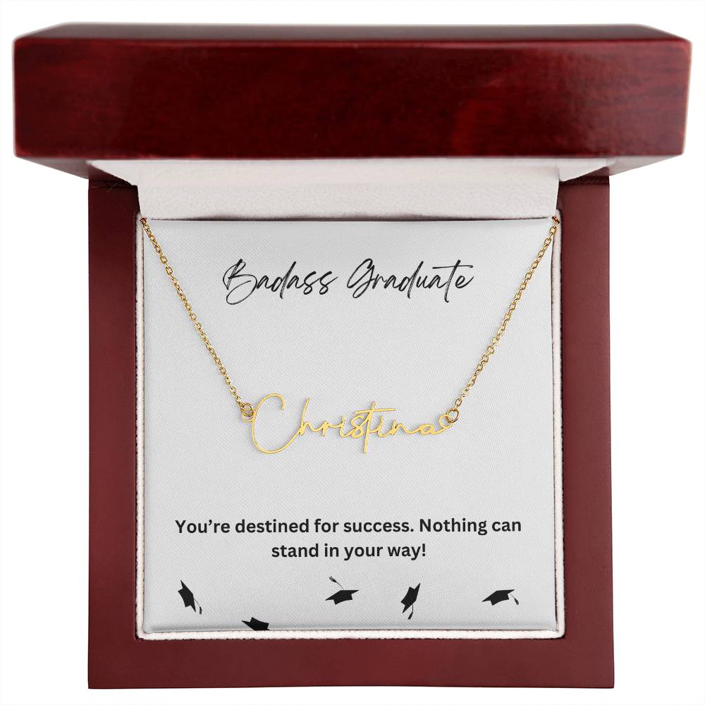 Badass Graduate | Nothing Can Stand In Your Way | Pendant Name Necklace