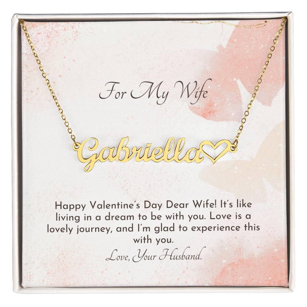 For My Wife | Happy Valentine's Day | Name Necklace