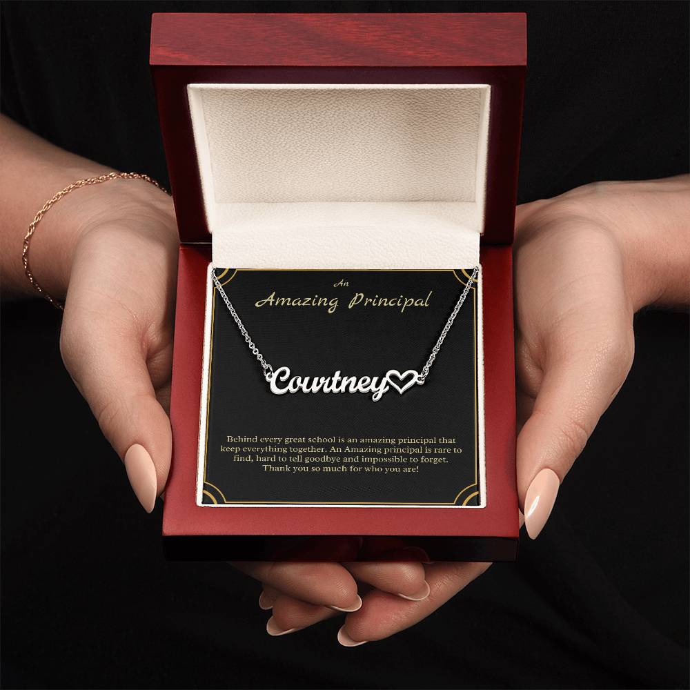 An Amazing Principal | Thank You So Much For Who You Are | Professional Name Pendant Necklace