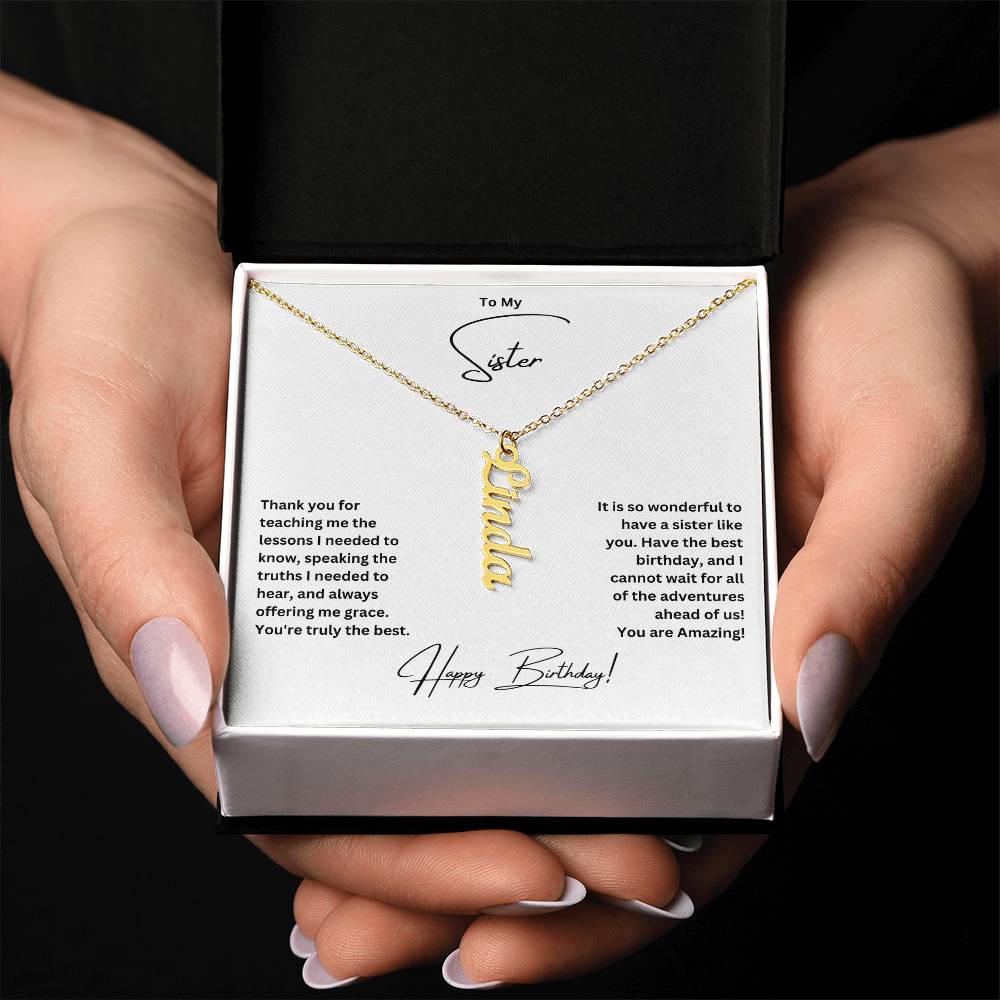 To My Sister | Happy Birthday | Custom Name Necklace