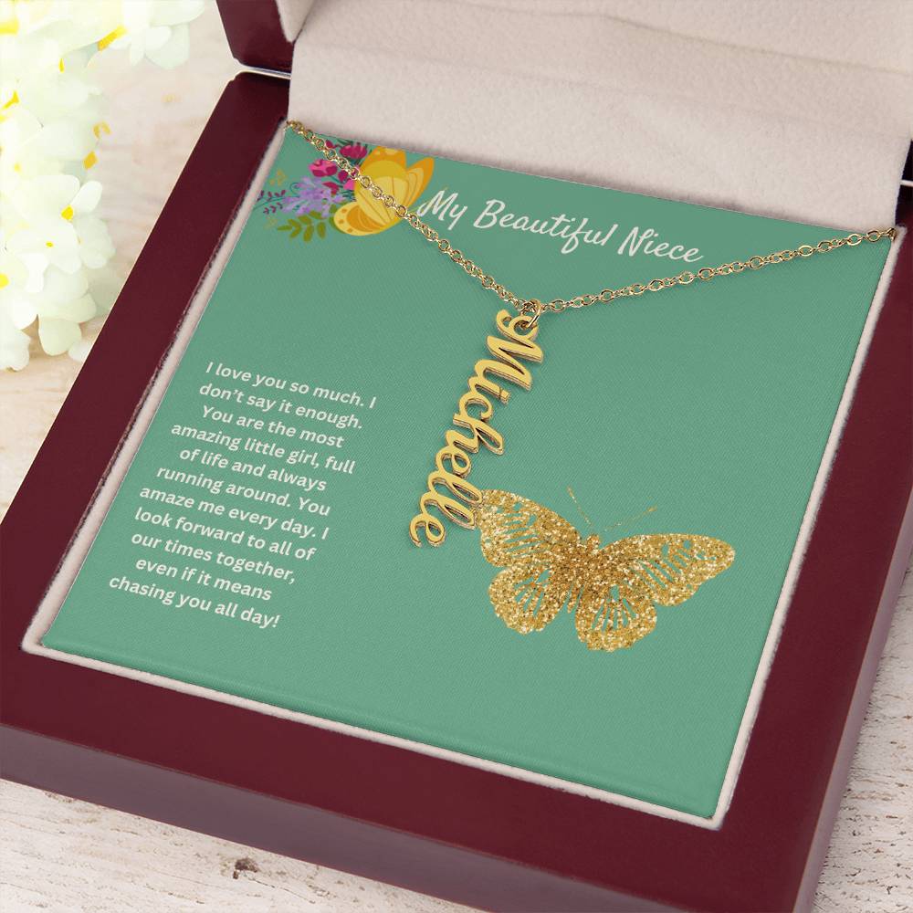 My Beautiful Niece | I Love You So Much | Name Necklace