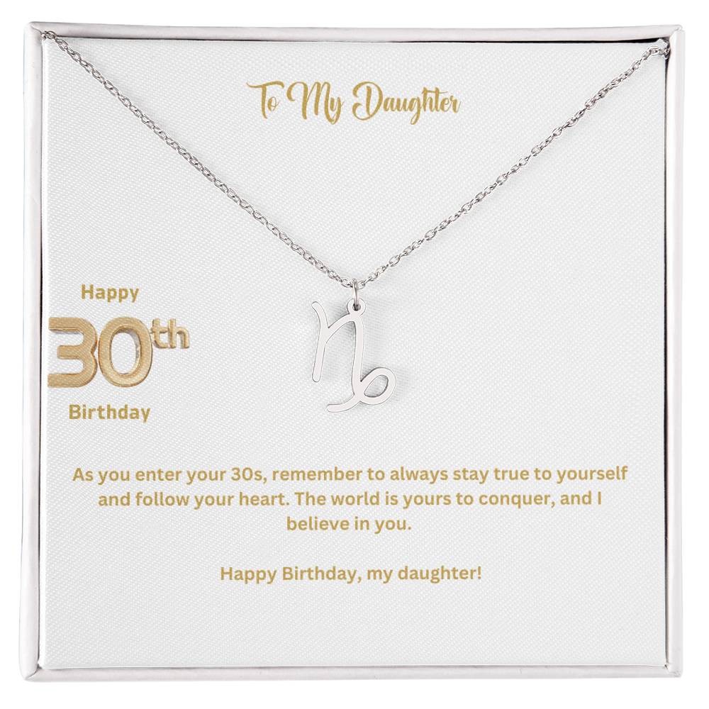 To My Daughter | Happy 30th Birthday | Zodiac Necklace