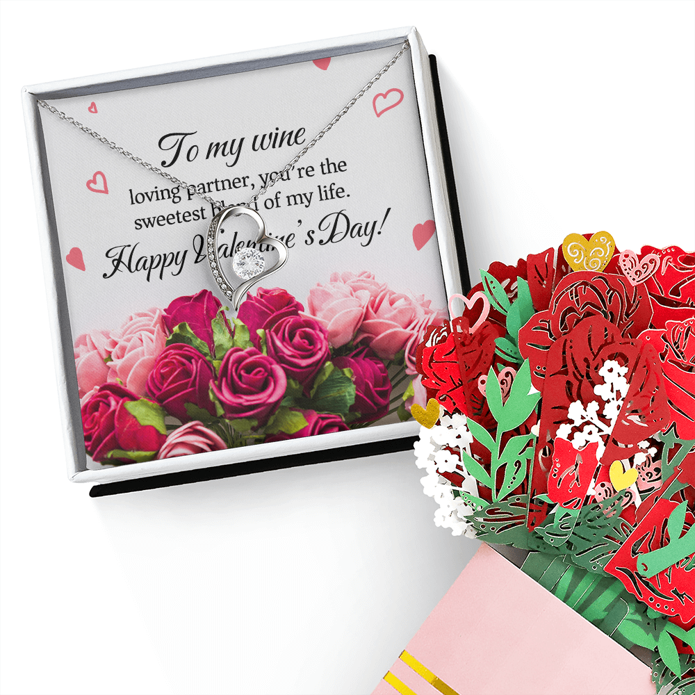 Happy Valentine's Day - To My Wine Loving Partner Necklace